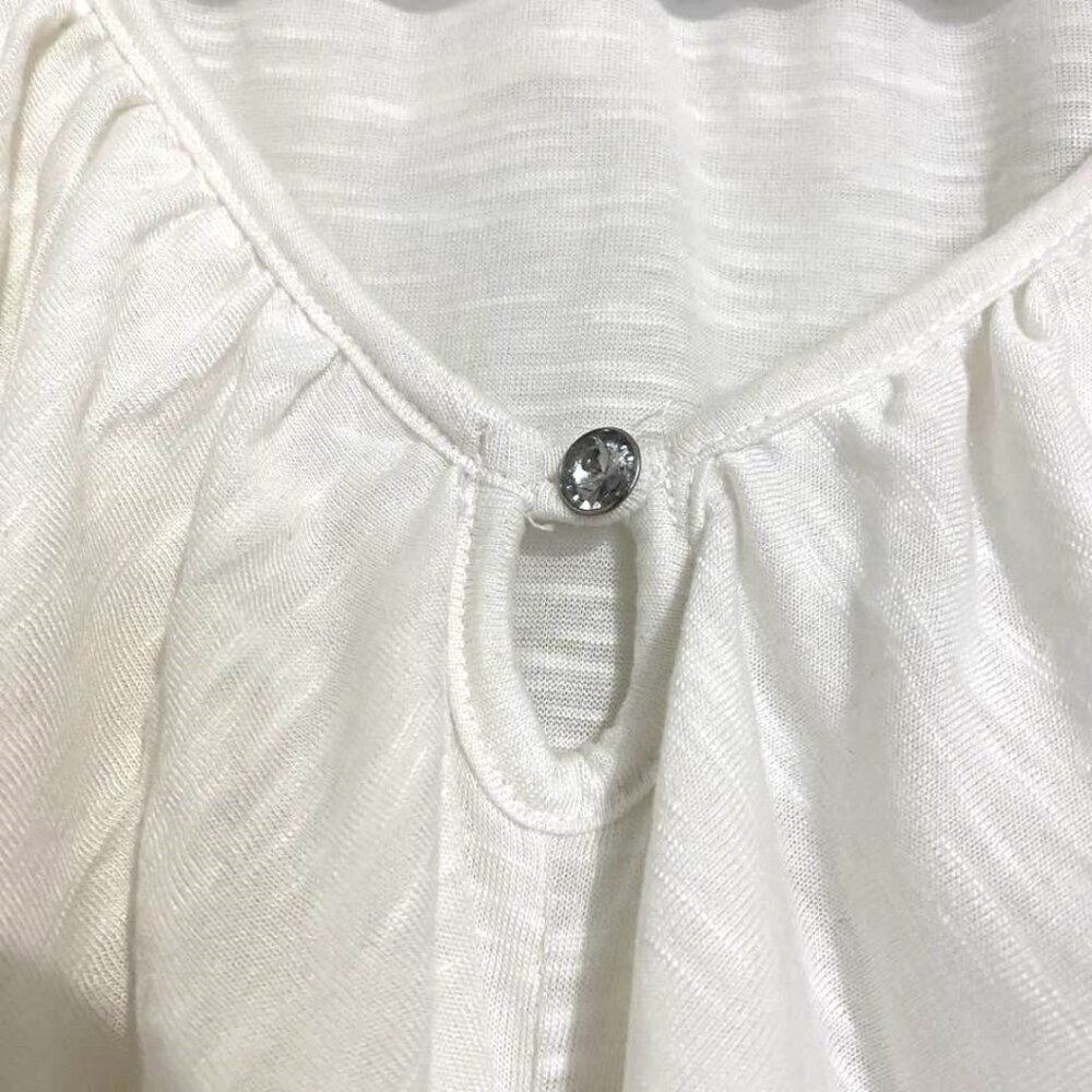 French Laundry White Ruffle V-Neck Sleeveless Top – Lightweight & Chic - Picture 6 of 10